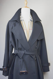WTC-3914 Black Casual Style Trench Coat ( Scarf is not included )