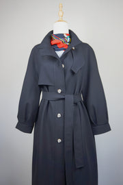 WTC-101811 Black Chic Tyle Trench Coat ( Scarf is not included )