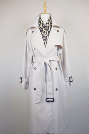 WTC-0416 Off-White Casual Style Trench Coat ( Scarf is not included )
