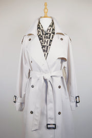 WTC-0416 Off-White Casual Style Trench Coat ( Scarf is not included )