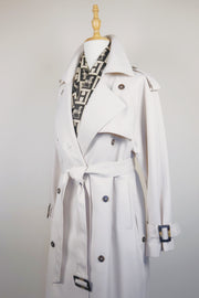 WTC-0416 Off-White Casual Style Trench Coat ( Scarf is not included )