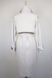 WTC-0416 Off-White Casual Style Trench Coat ( Scarf is not included )