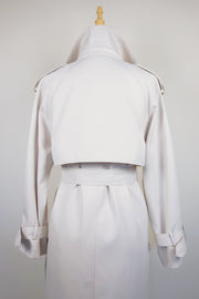 WTC-0416 Off-White Casual Style Trench Coat ( Scarf is not included )