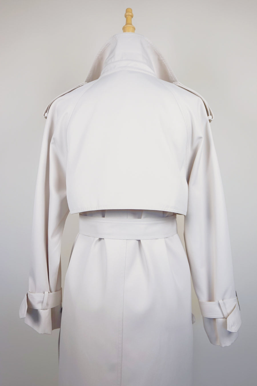 WTC-0416 Off-White Casual Style Trench Coat ( Scarf is not included )