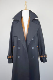 WTC-9002 Black & Brown Chic Style Trench Coat