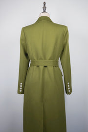 WTC-AW026 Olive Green / Camel Business Style Trench Coat
