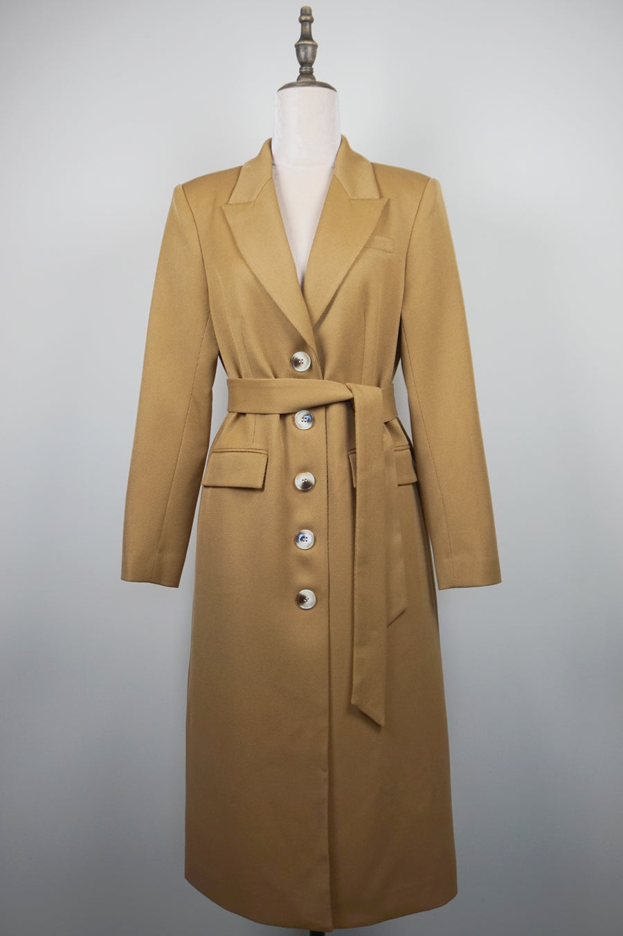 WTC-AW026 Olive Green / Camel Business Style Trench Coat