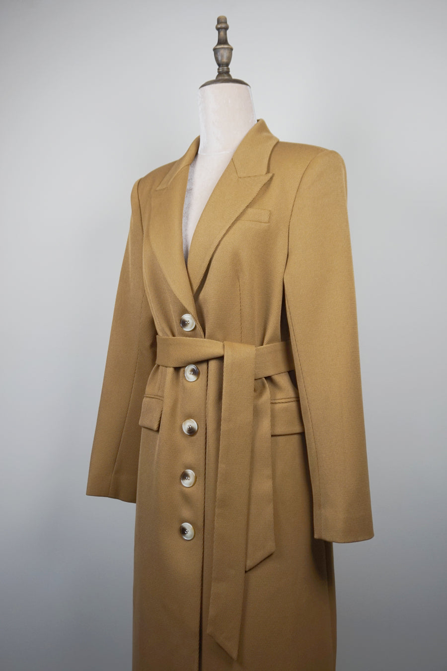 WTC-AW026 Olive Green / Camel Business Style Trench Coat