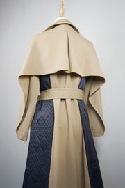 WTC-4S675 Camel & Black Padded Trench Coat