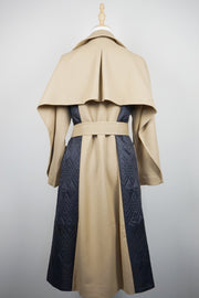 WTC-4S675 Camel & Black Padded Trench Coat