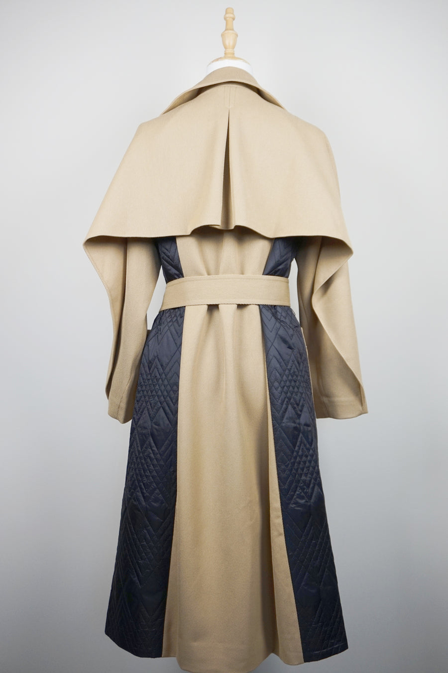 WTC-4S675 Camel & Black Padded Trench Coat