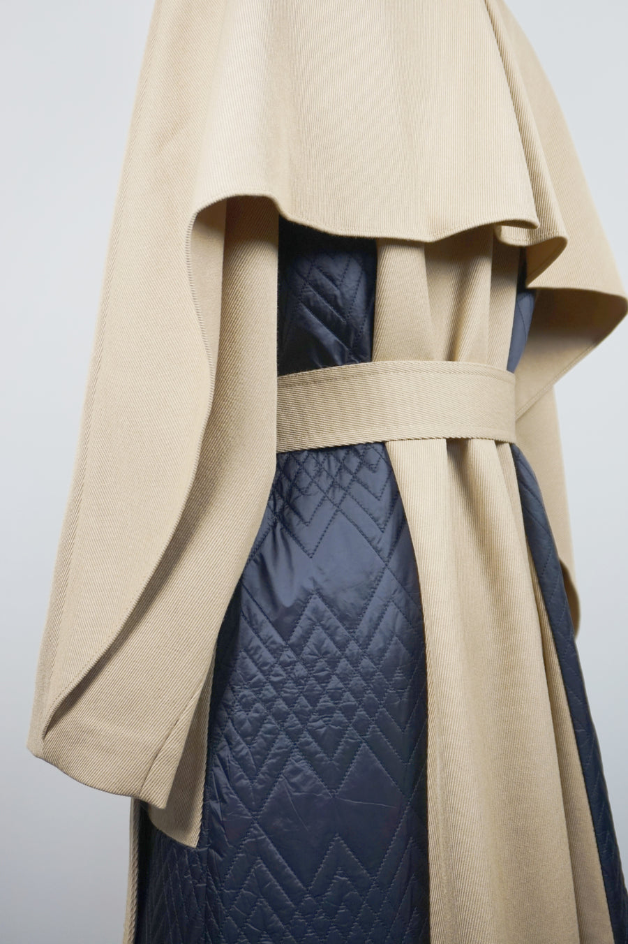 WTC-4S675 Camel & Black Padded Trench Coat