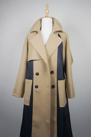 WTC-4S675 Camel & Black Padded Trench Coat