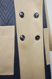 WTC-4S675 Camel & Black Padded Trench Coat