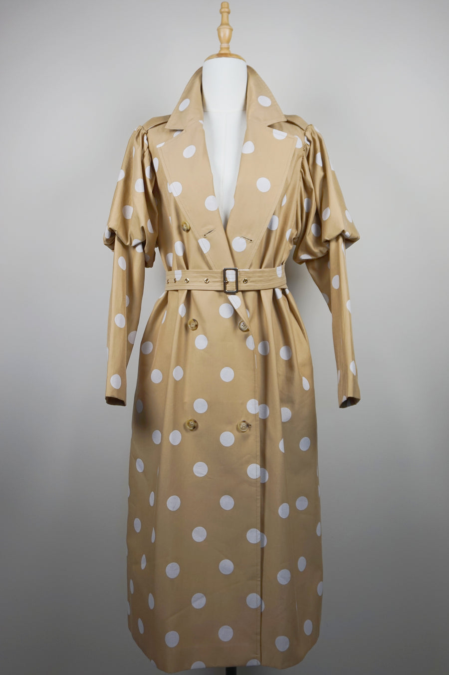 WTC-08013 Polka Dots Artistic Style Trench Coat