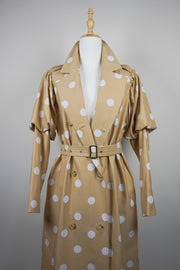 WTC-08013 Polka Dots Artistic Style Trench Coat