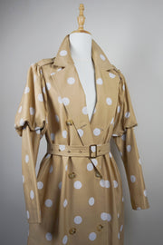 WTC-08013 Polka Dots Artistic Style Trench Coat