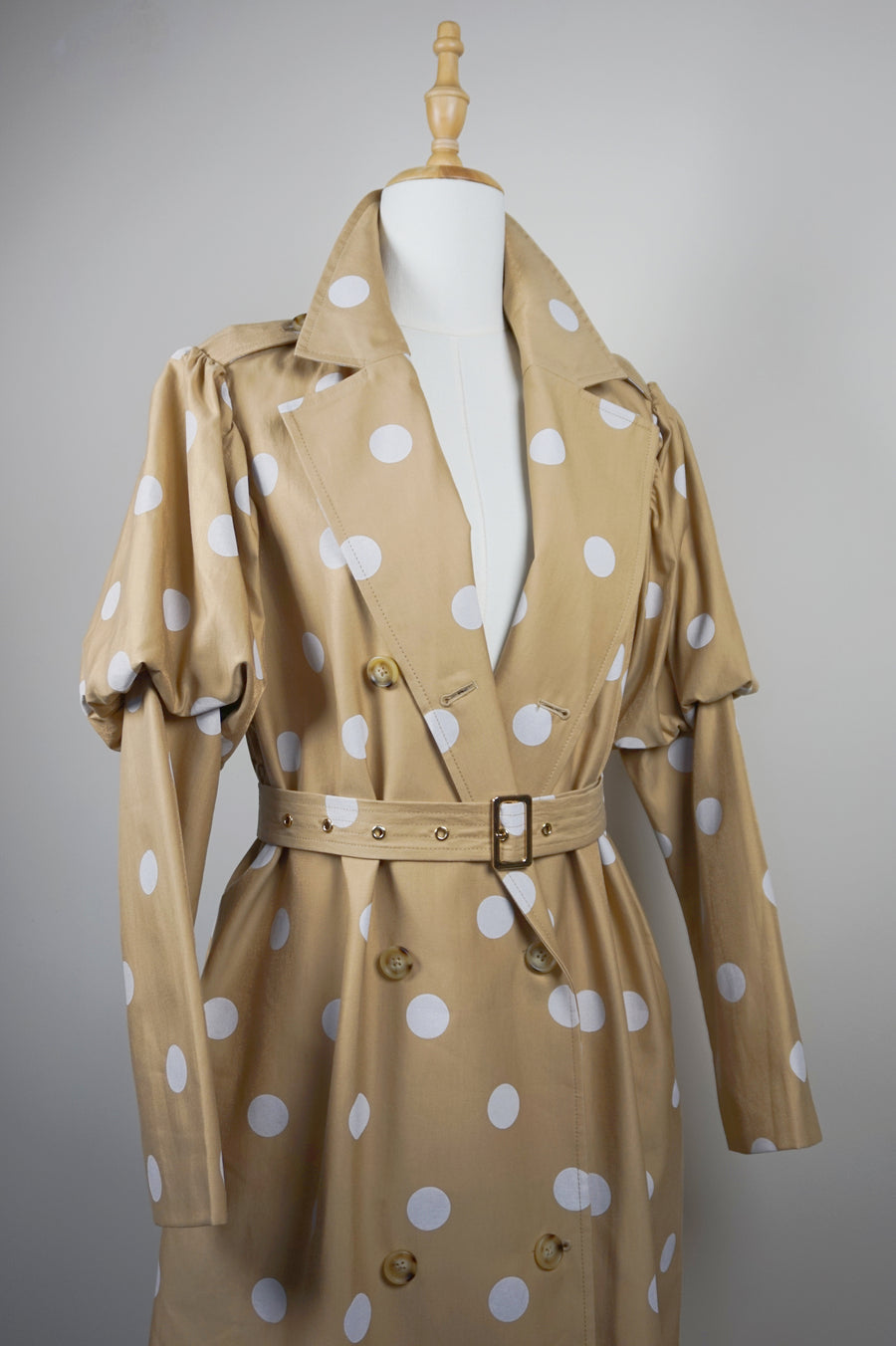 WTC-08013 Polka Dots Artistic Style Trench Coat