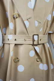 WTC-08013 Polka Dots Artistic Style Trench Coat