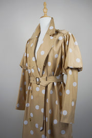 WTC-08013 Polka Dots Artistic Style Trench Coat