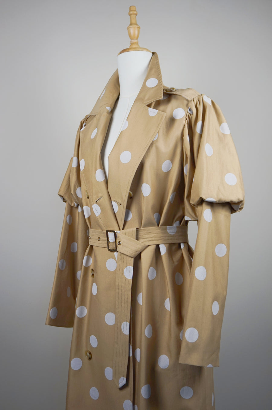 WTC-08013 Polka Dots Artistic Style Trench Coat