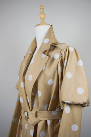 WTC-08013 Polka Dots Artistic Style Trench Coat
