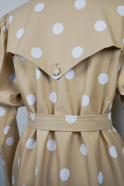 WTC-08013 Polka Dots Artistic Style Trench Coat