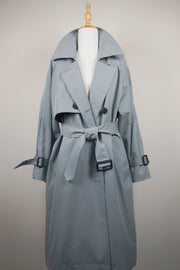 WTC-0755 Pale Blue Casual Style Trench Coat