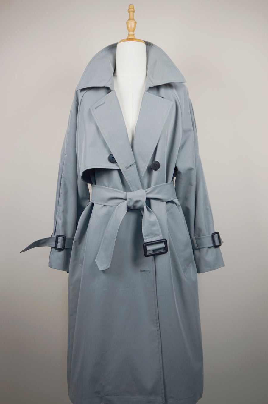 WTC-0755 Pale Blue Casual Style Trench Coat