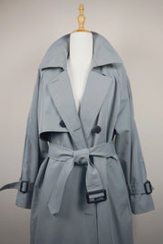 WTC-0755 Pale Blue Casual Style Trench Coat