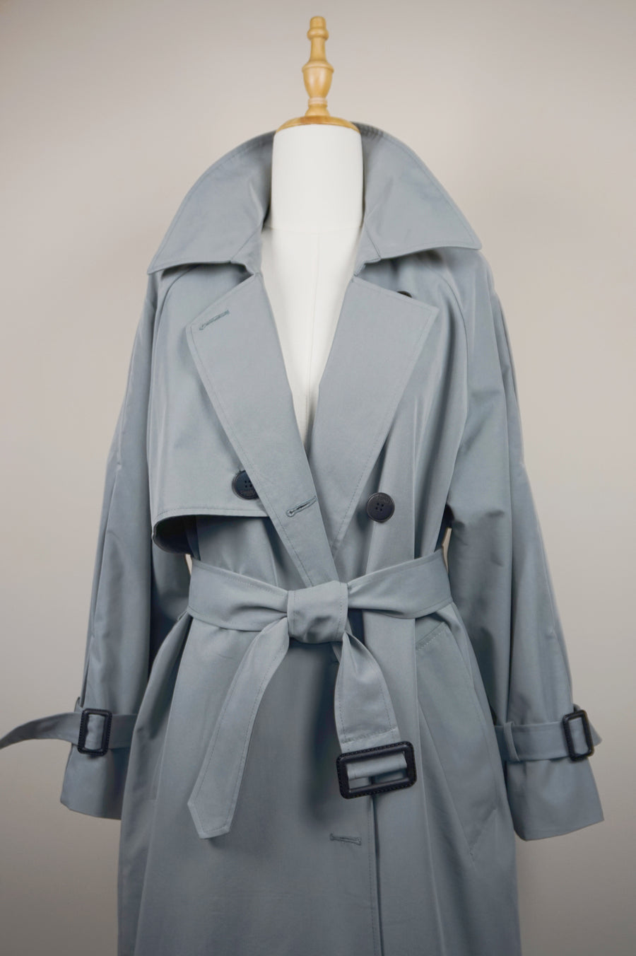 WTC-0755 Pale Blue Casual Style Trench Coat
