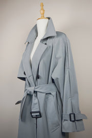 WTC-0755 Pale Blue Casual Style Trench Coat