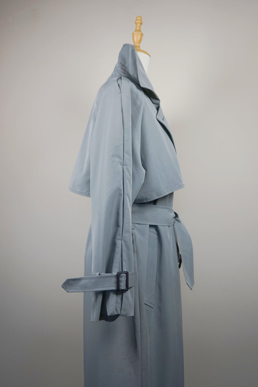WTC-0755 Pale Blue Casual Style Trench Coat