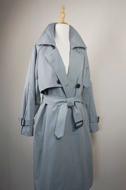 WTC-0755 Pale Blue Casual Style Trench Coat