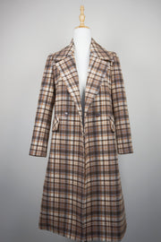 WWC-4F8511 British Check Chic Style Wool Coat