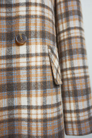 WWC-4F8511 British Check Chic Style Wool Coat