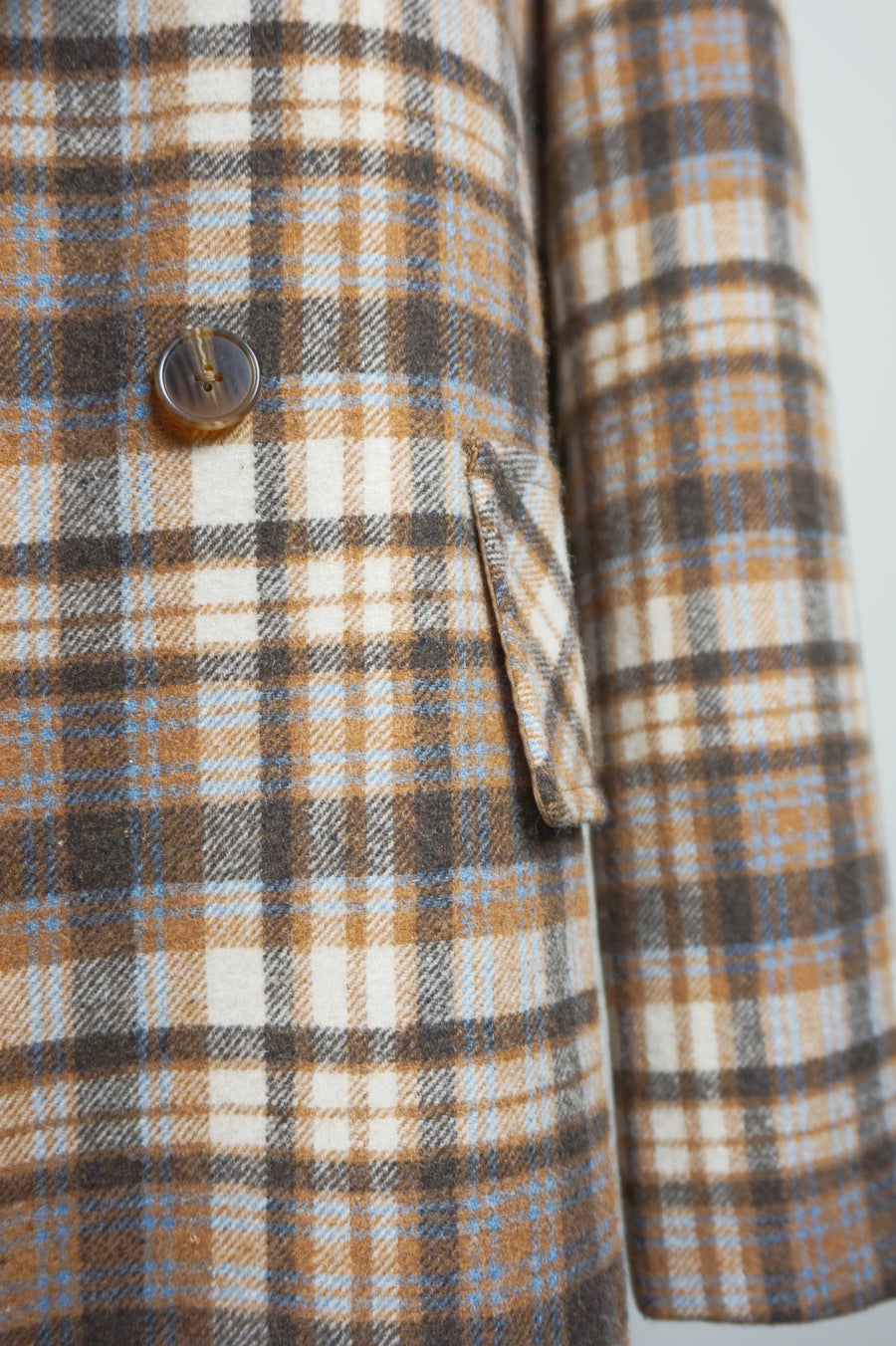 WWC-4F8511 British Check Chic Style Wool Coat