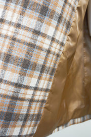 WWC-4F8511 British Check Chic Style Wool Coat