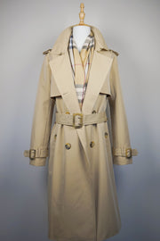 WTC-191351 Khaki Classic Style Chameleon Trench Coat ( Scarf is not included )