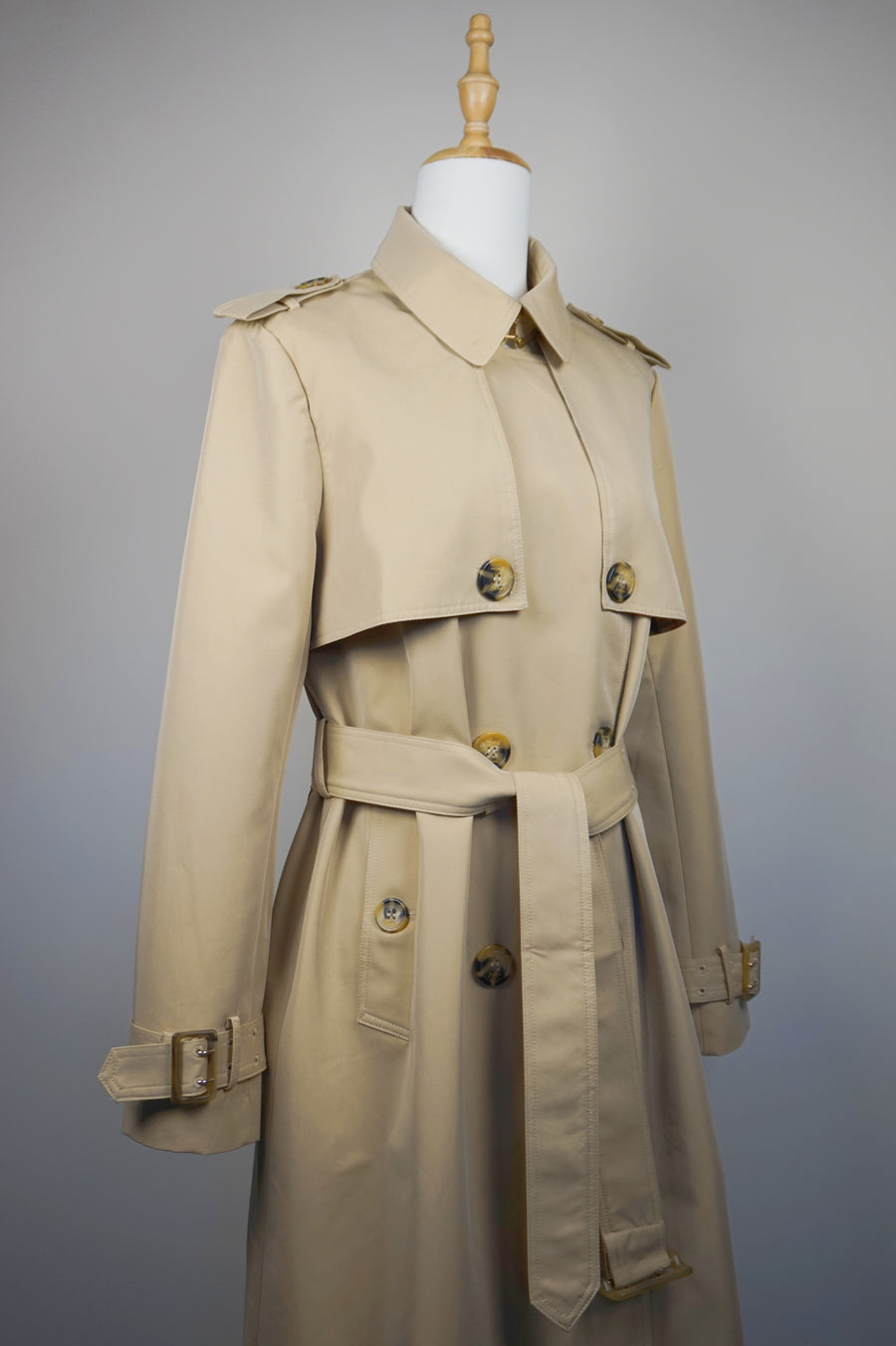 WTC-191351 Khaki Classic Style Chameleon Trench Coat ( Scarf is not included )