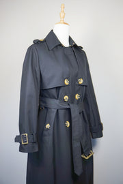 WTC-191353 Black Classic Style Chameleon Trench Coat