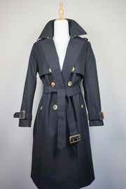 WTC-191353 Black Classic Style Chameleon Trench Coat