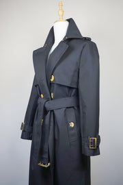 WTC-191353 Black Classic Style Chameleon Trench Coat