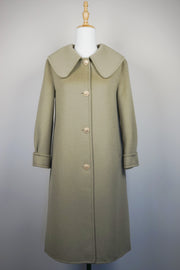 WWC-260303 Olive Green Elegant Style Wool Coat