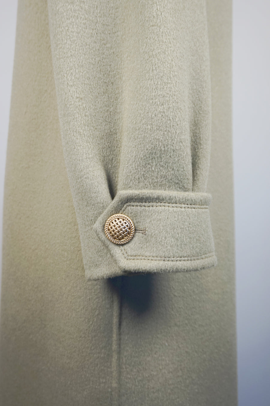 WWC-260303 Olive Green Elegant Style Wool Coat