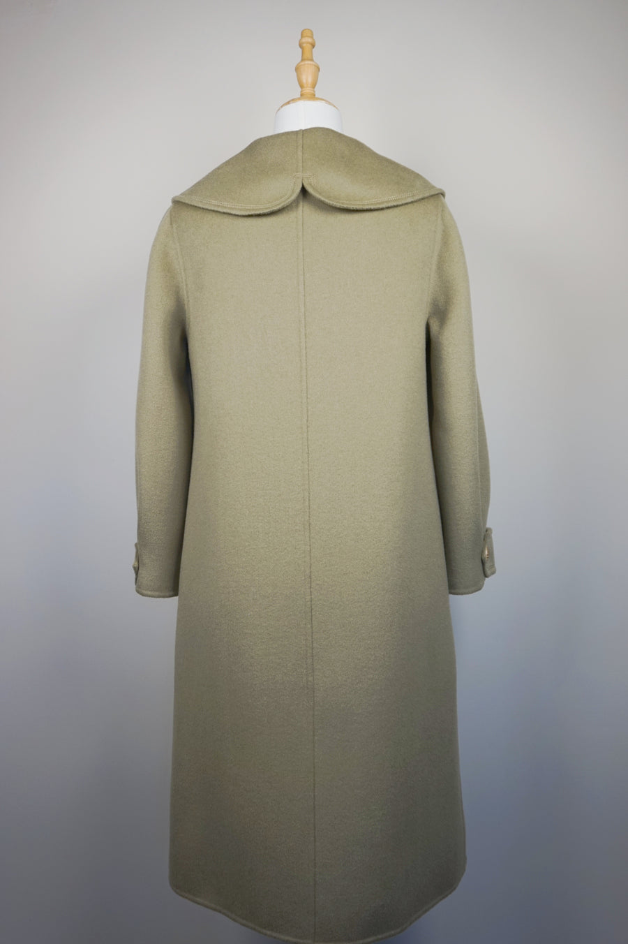 WWC-260303 Olive Green Elegant Style Wool Coat