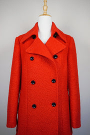 WWC-FA4020 Red French Style Ruffle Wool Coat