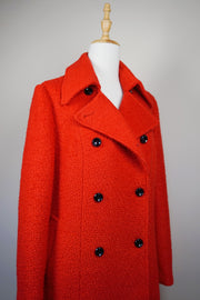 WWC-FA4020 Red French Style Ruffle Wool Coat