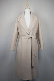 WWC-2255 Beige Elegant Style Long Wool Coat