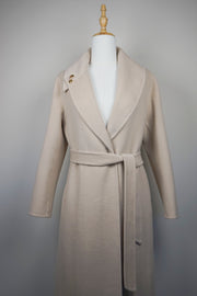 WWC-2255 Beige Elegant Style Long Wool Coat